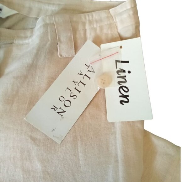 ALLISON Taylor Mid-Rise Cuffed Linen Capris Size 6 NWT - Picture 6 of 6